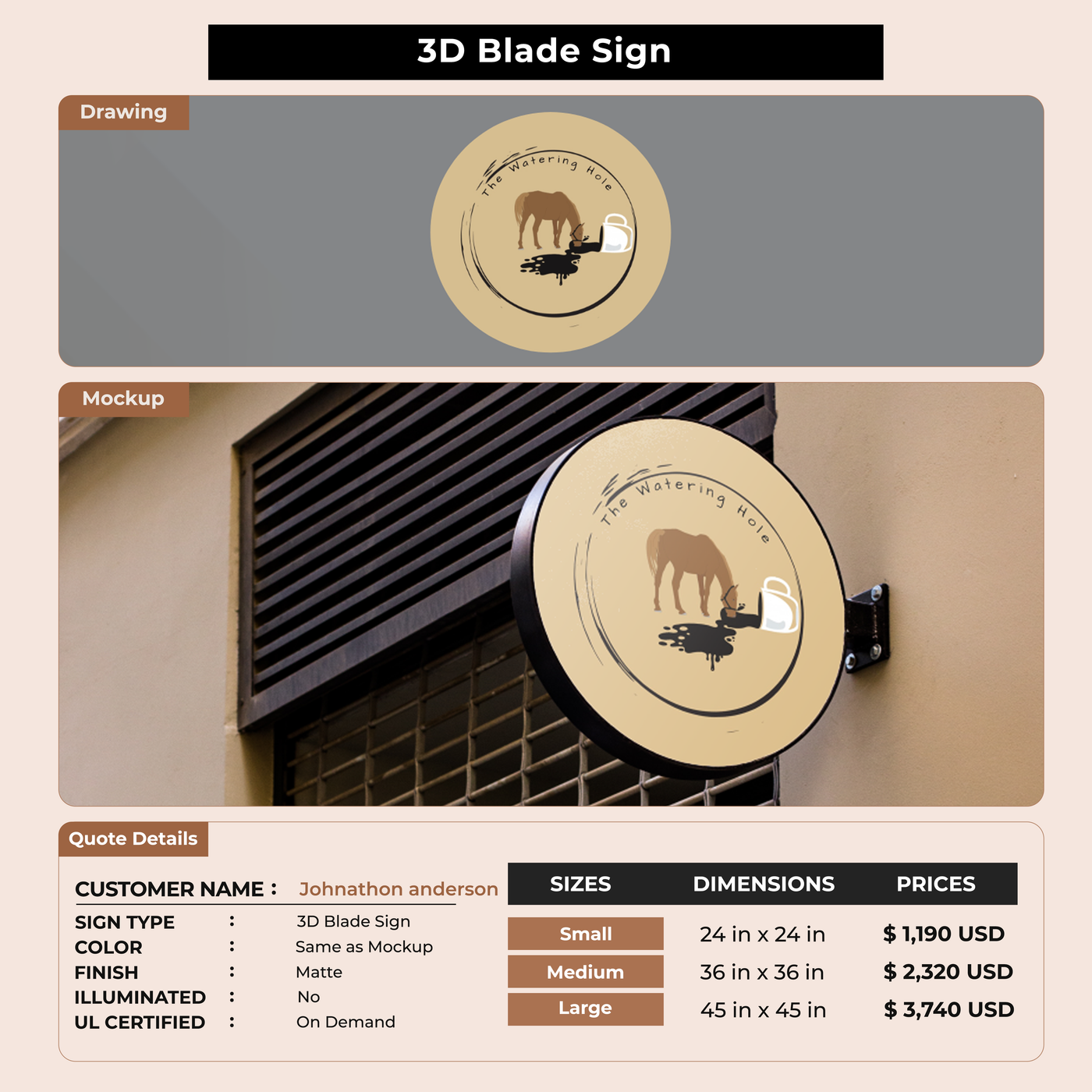 3D Blade Sign For Johnathon anderson