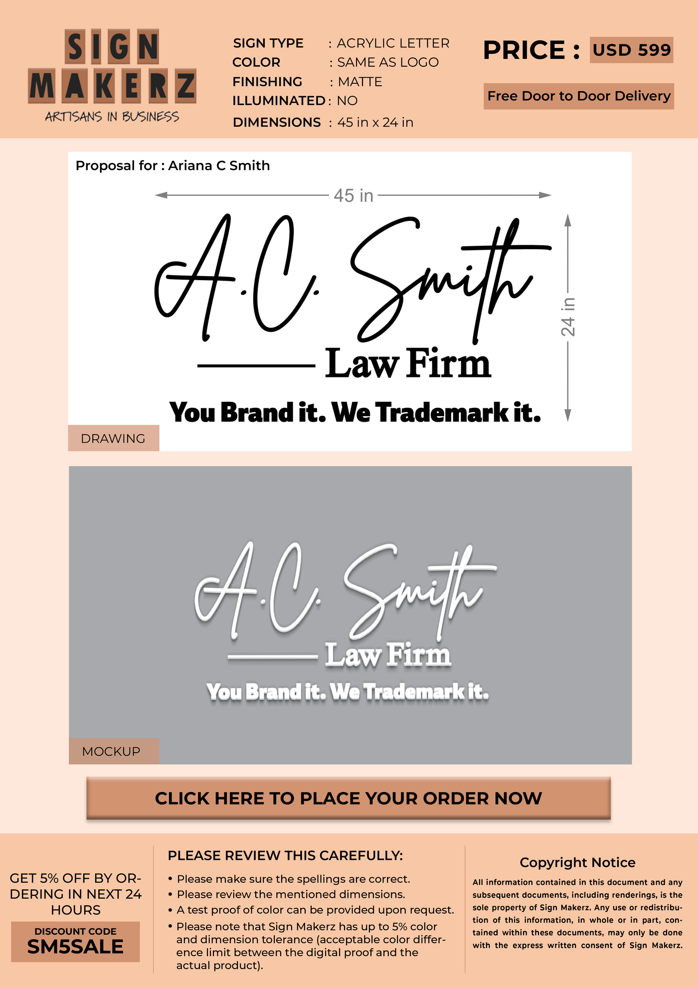 Custom Signs for Ariana C Smith