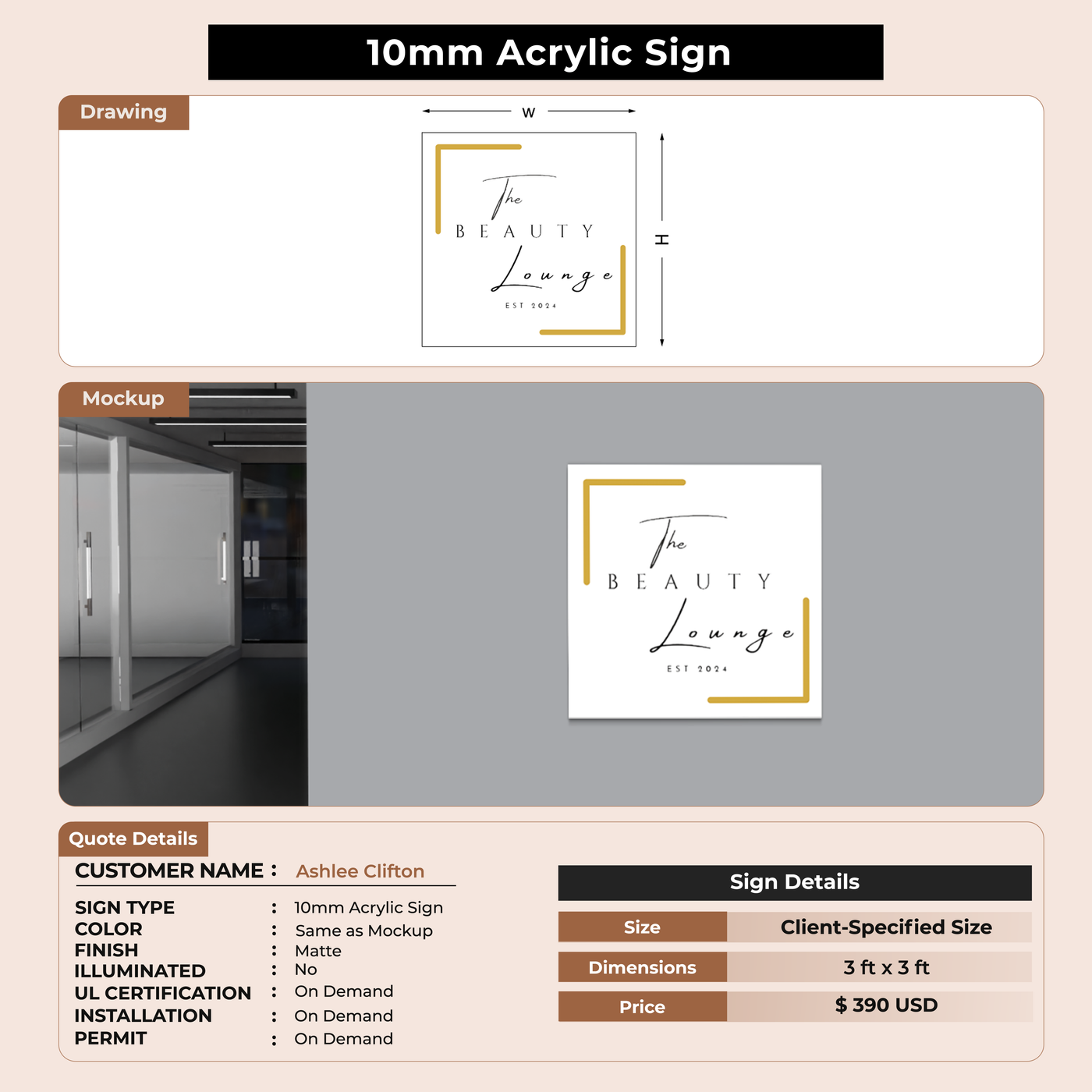 Business Signage for Ashlee Clifton