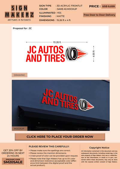 Business signage for jc