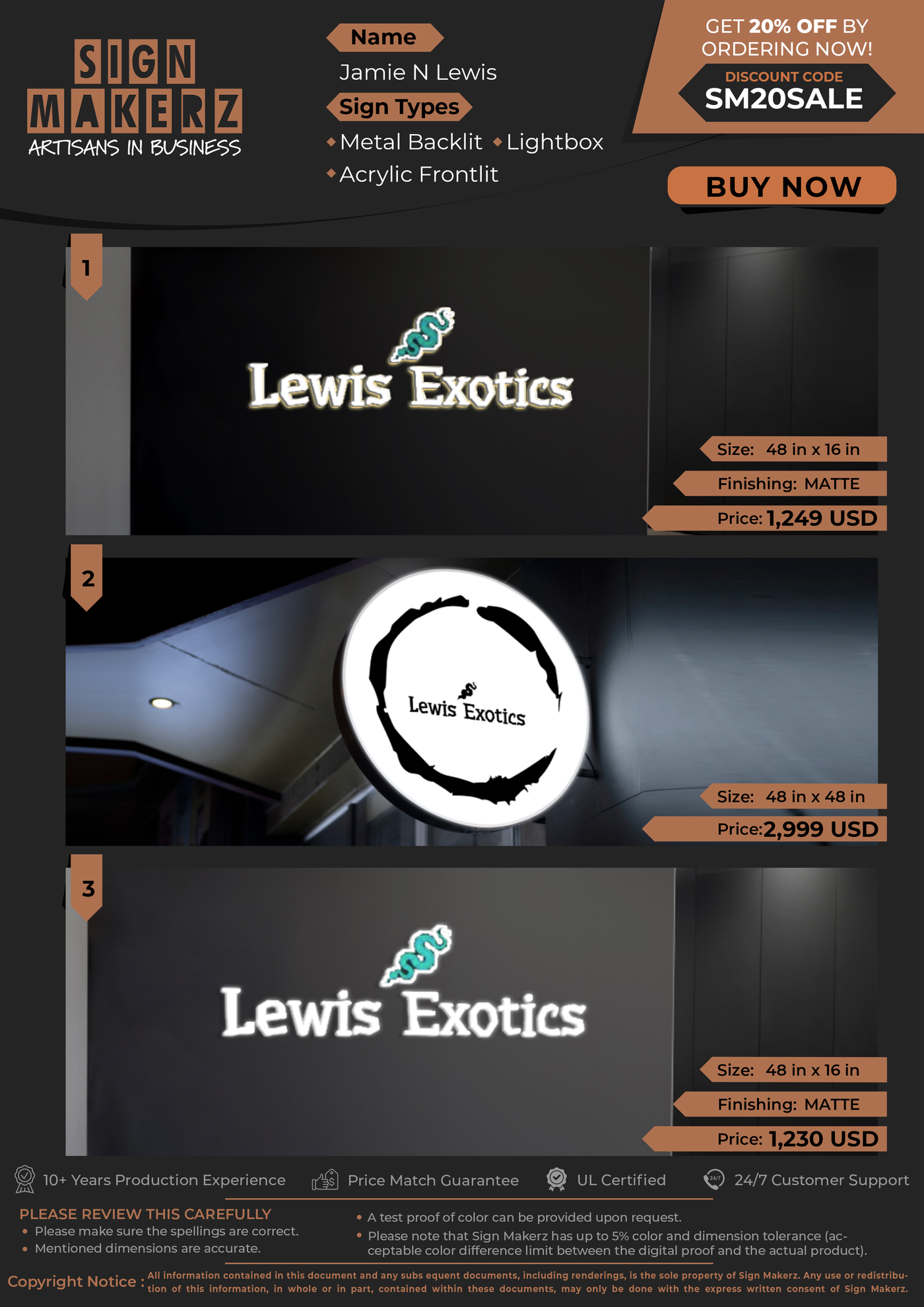 Business Sign for Jamie N Lewis