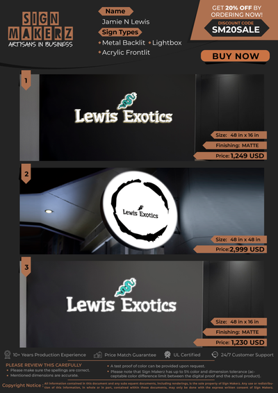 Business Sign for Jamie N Lewis