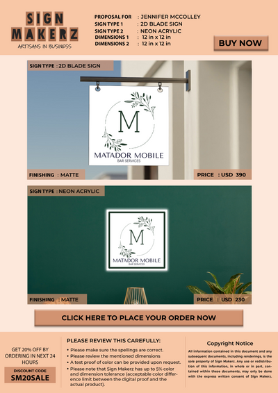 Business Signage for Jennifer McColley