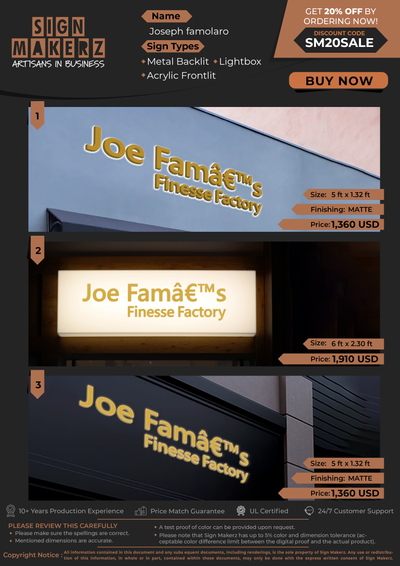 Business Signs For Joseph famolaro