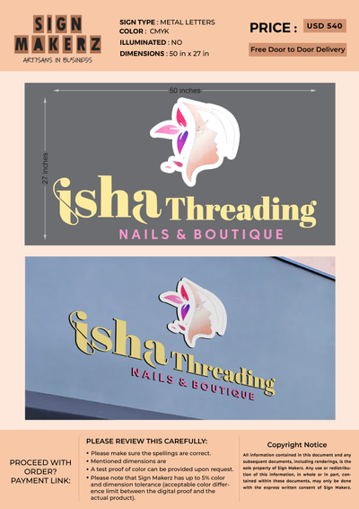 5mm metal sign for Iaha