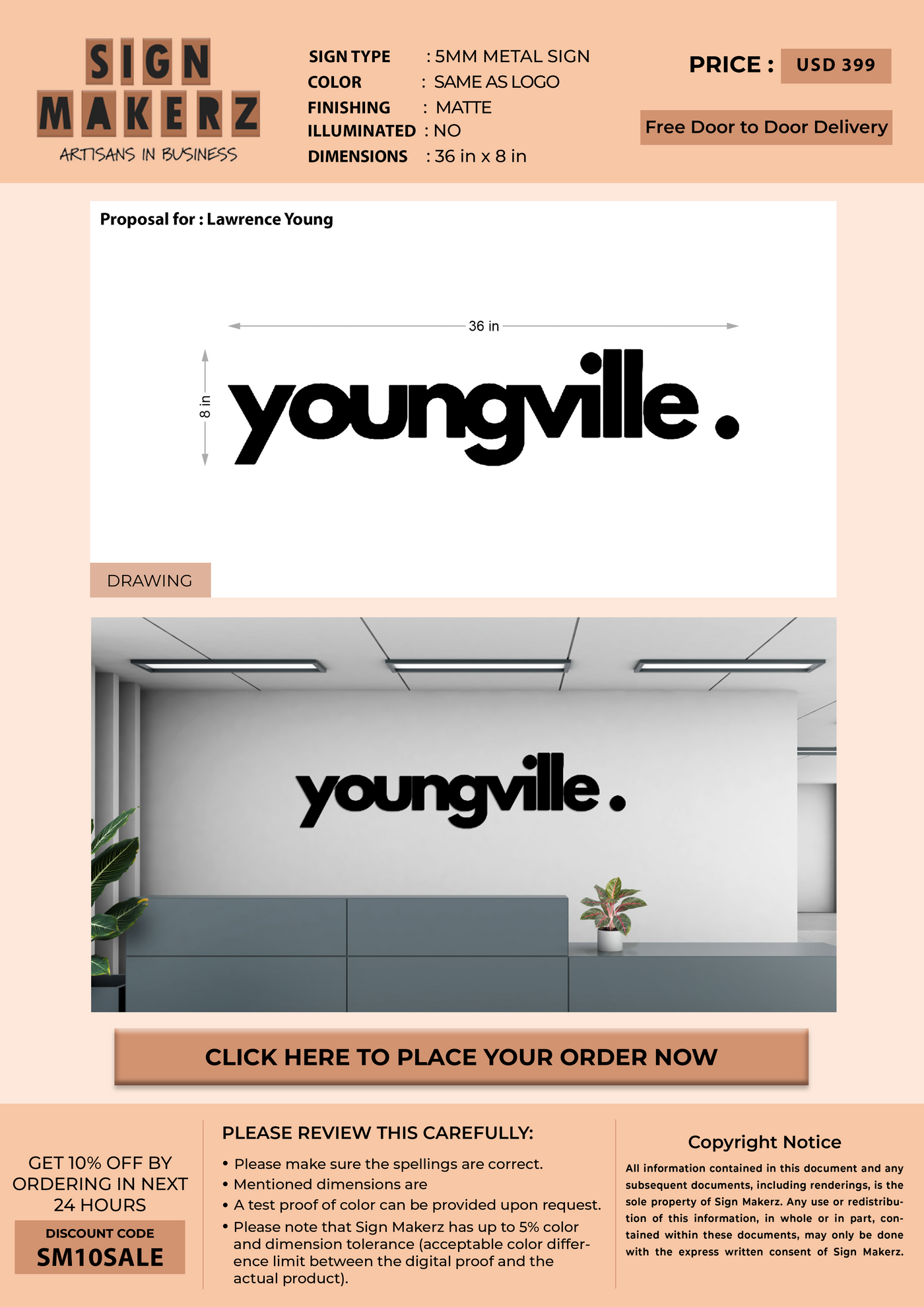 Business sigange for Lawrence Young