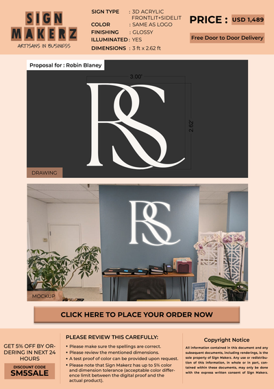 Business signage for Robin Blaney