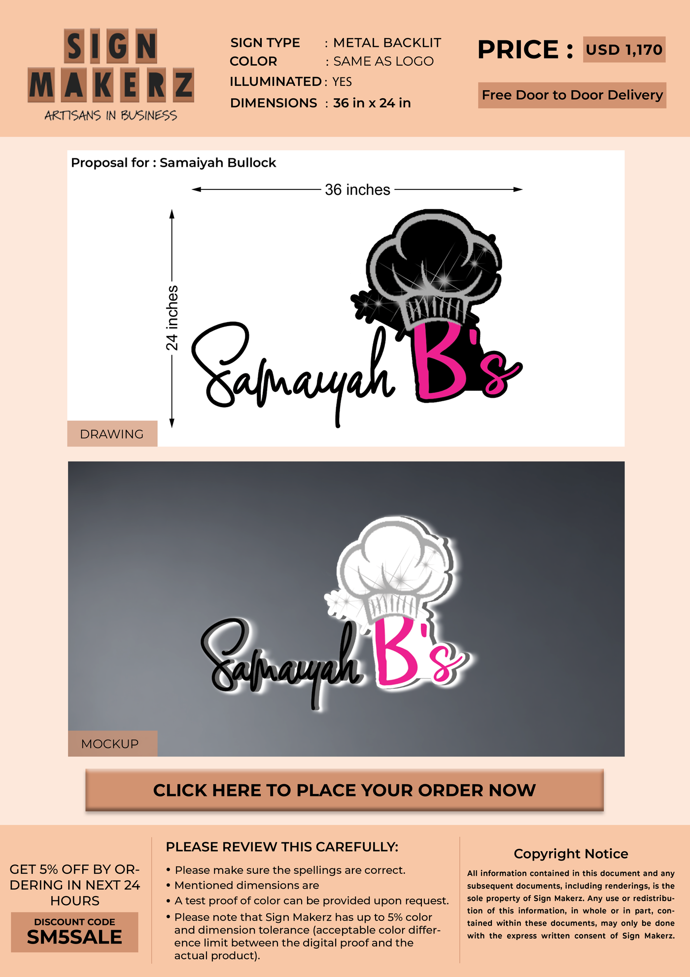 Business Signage for Samaiyah Bullock