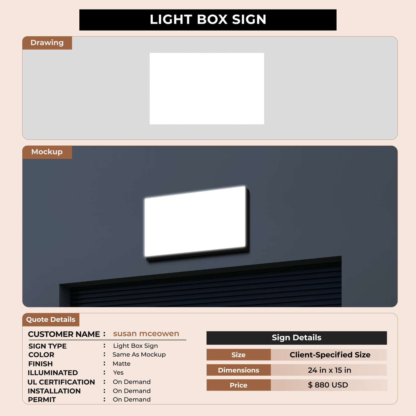 Lightbox Signs for susan mceowen