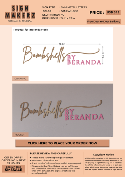 Business signage for Beranda Mock