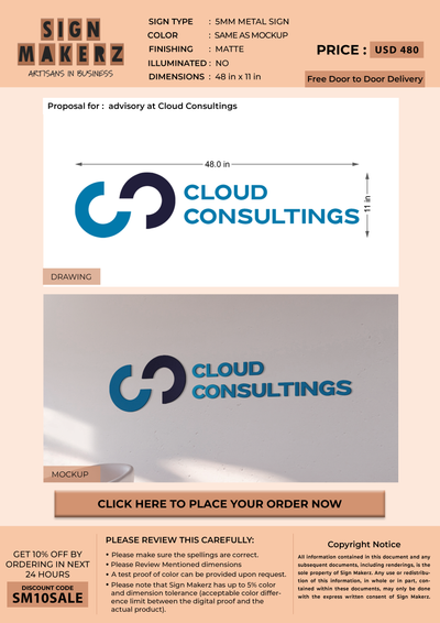 5mm metal letter for advisory at Cloud Consultings