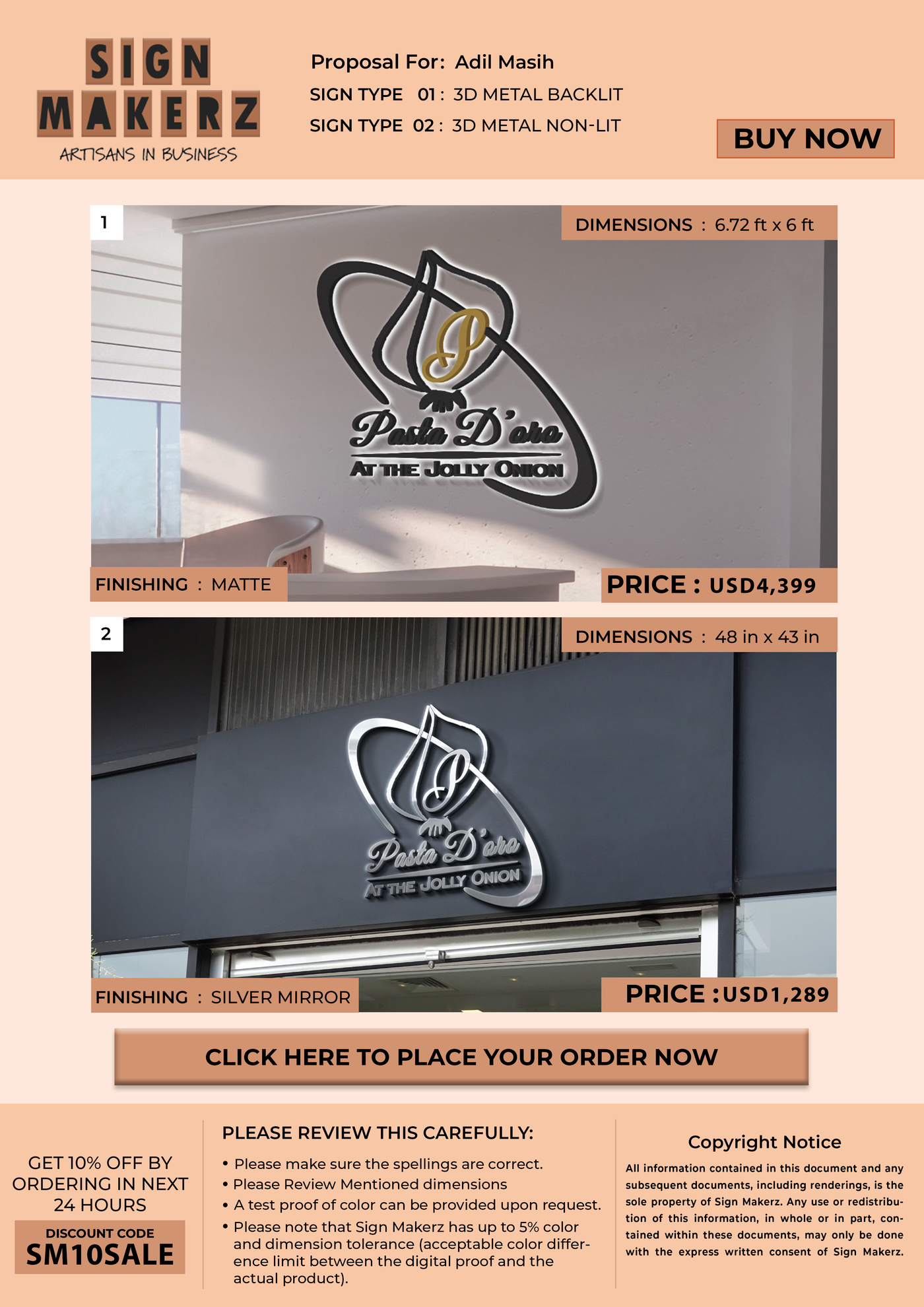 Business signage for Adil Masih