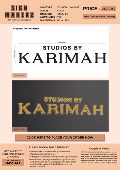 Business Sign for Kareema