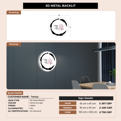 Business signage for Taniya