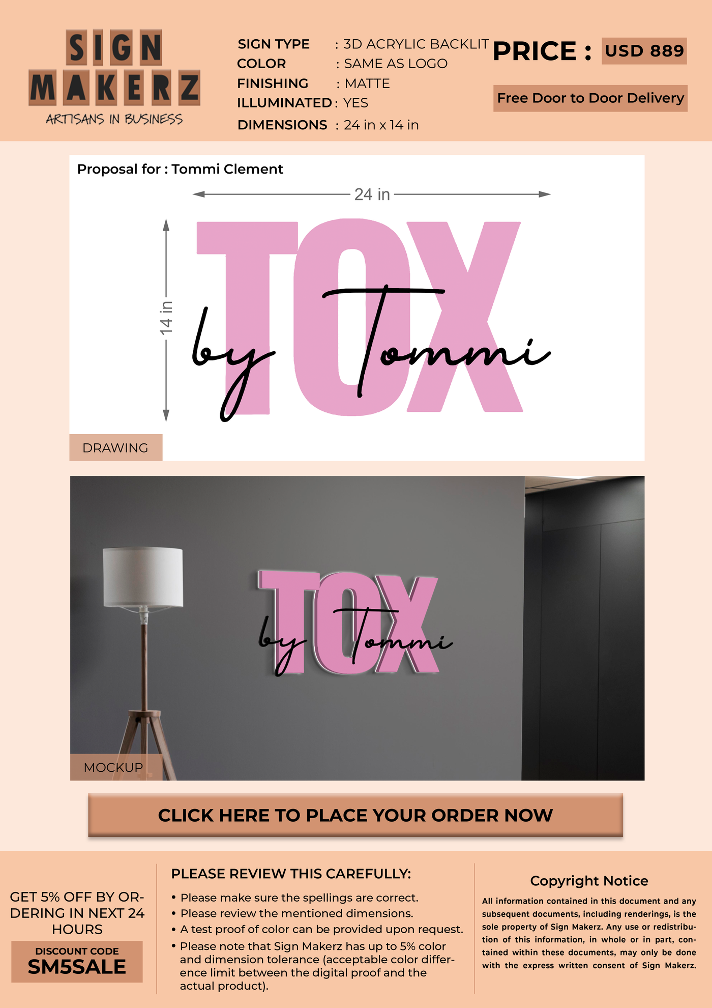 business signage for Tommi Clement