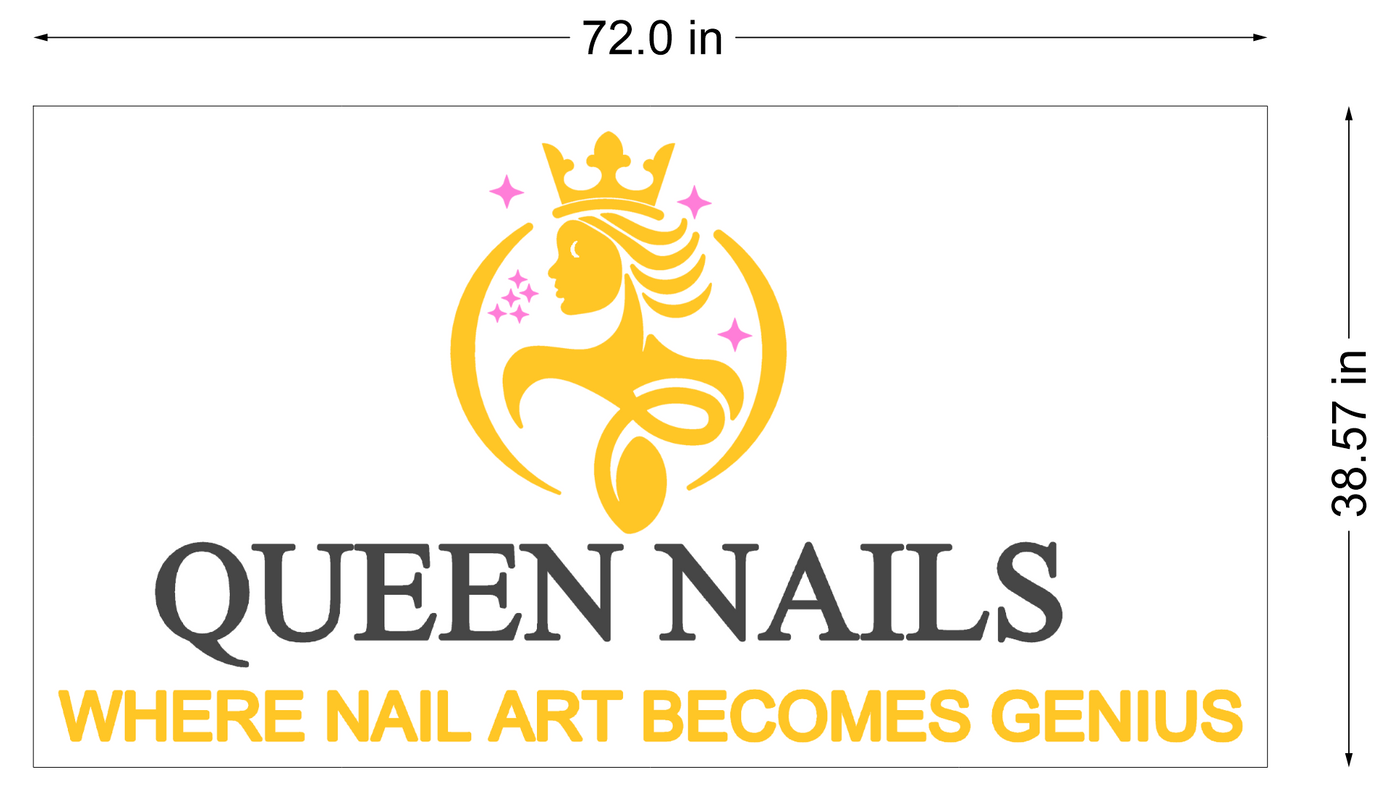 3d Metal backlit with backboard sign for Queen Nails Art