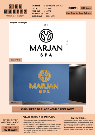 3d metal backlit for Marjan